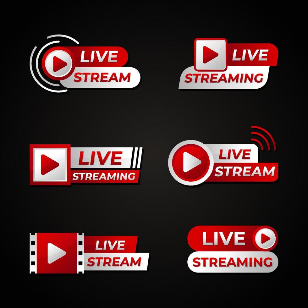 Live Streaming Badge Template vector