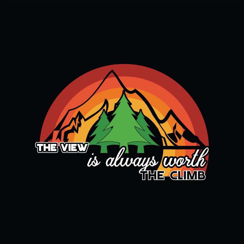 Hiking T-shirt Design vector