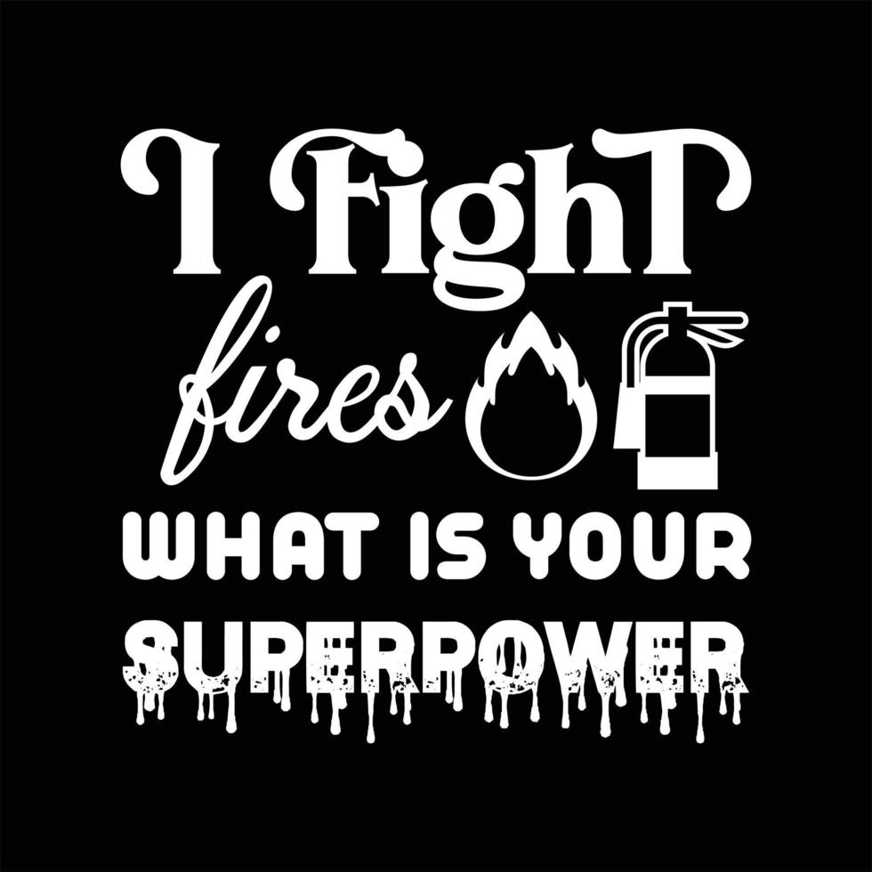 Firefighter T-shirt Design vector