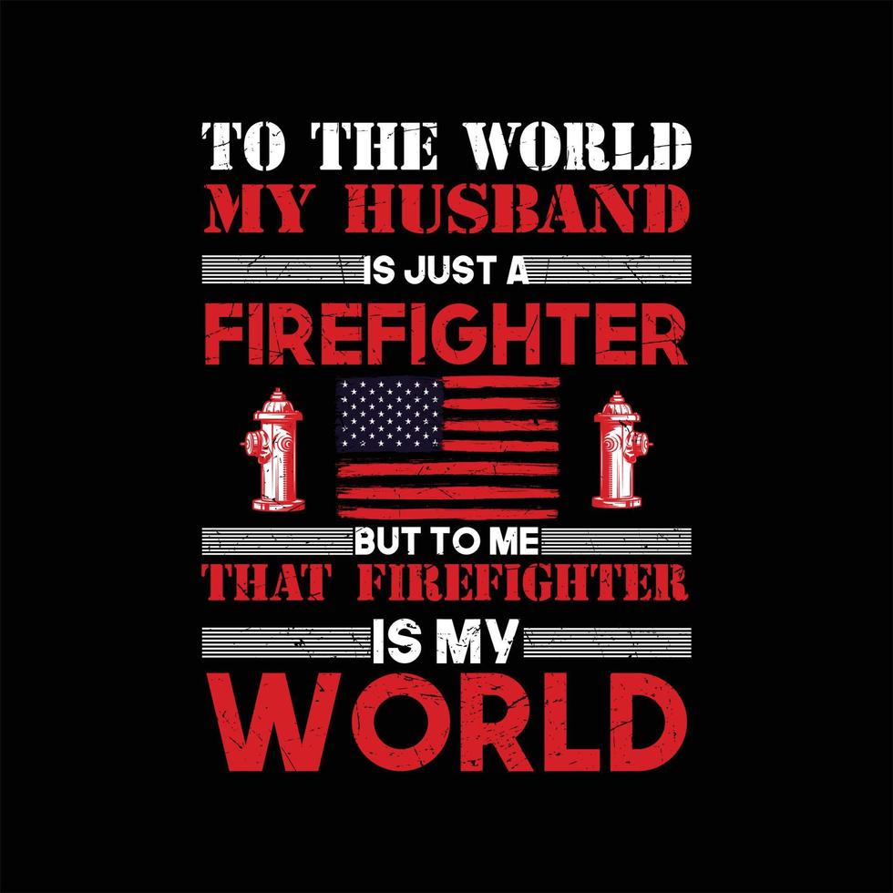 Firefighter T-shirt Design vector