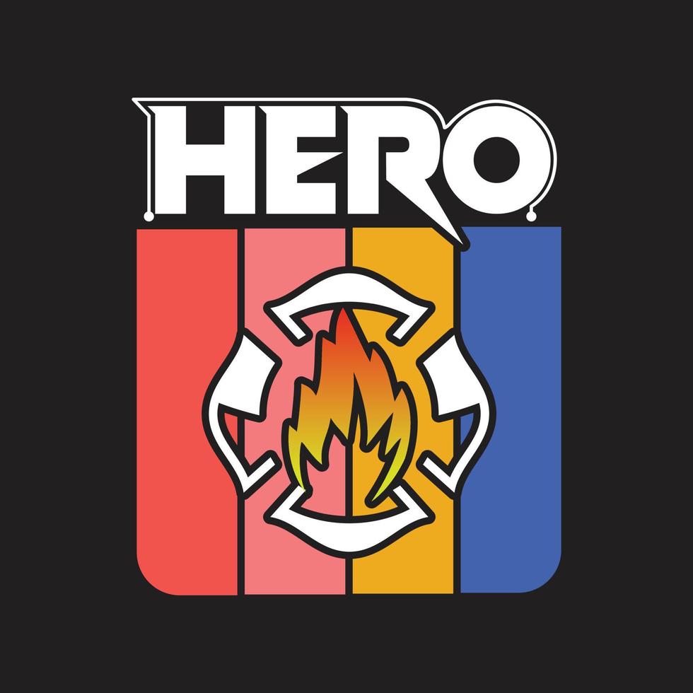 Firefighter T-shirt Design vector