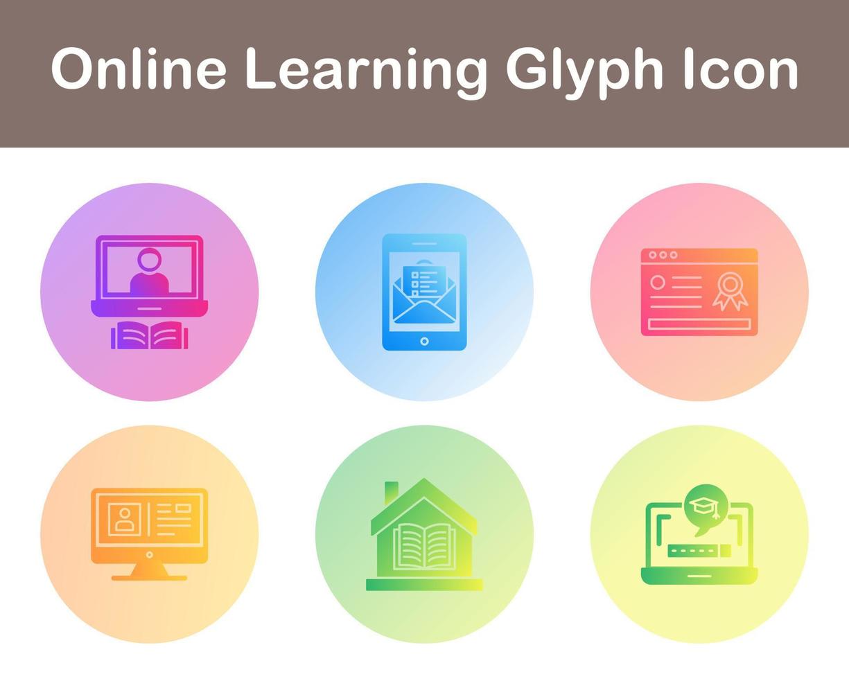 Online Learning Vector Icon Set