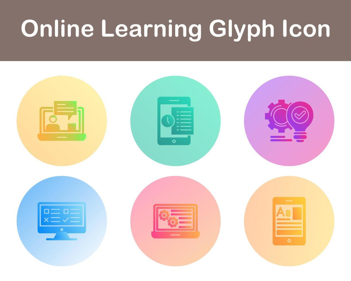 Online Learning Vector Icon Set