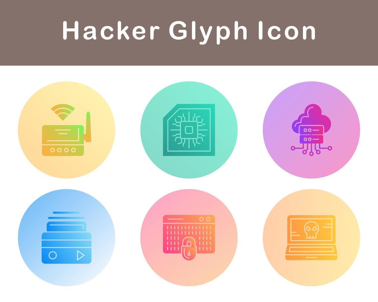 conjunto de iconos de vector de hacker