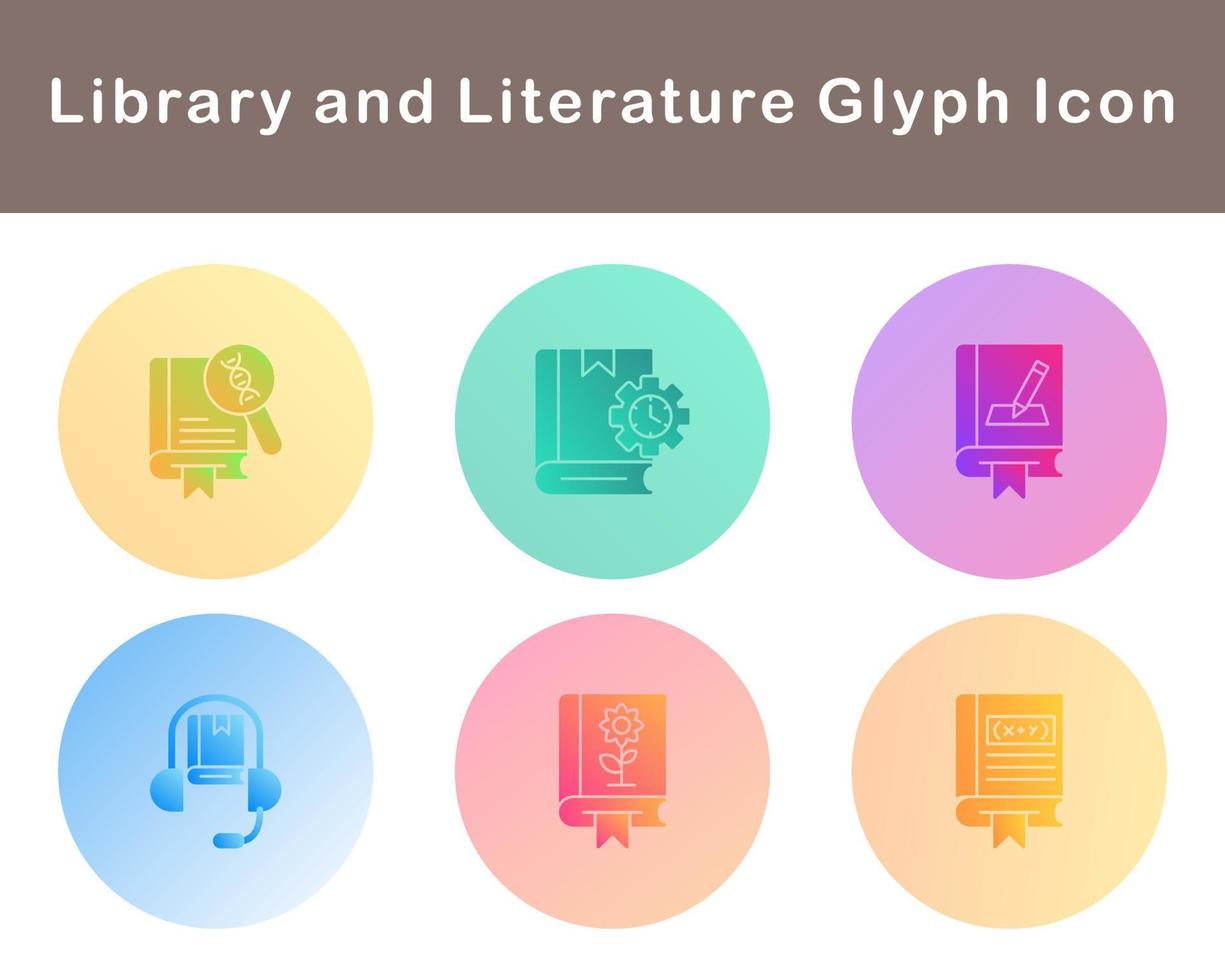 Library And Literature Vector Icon Set