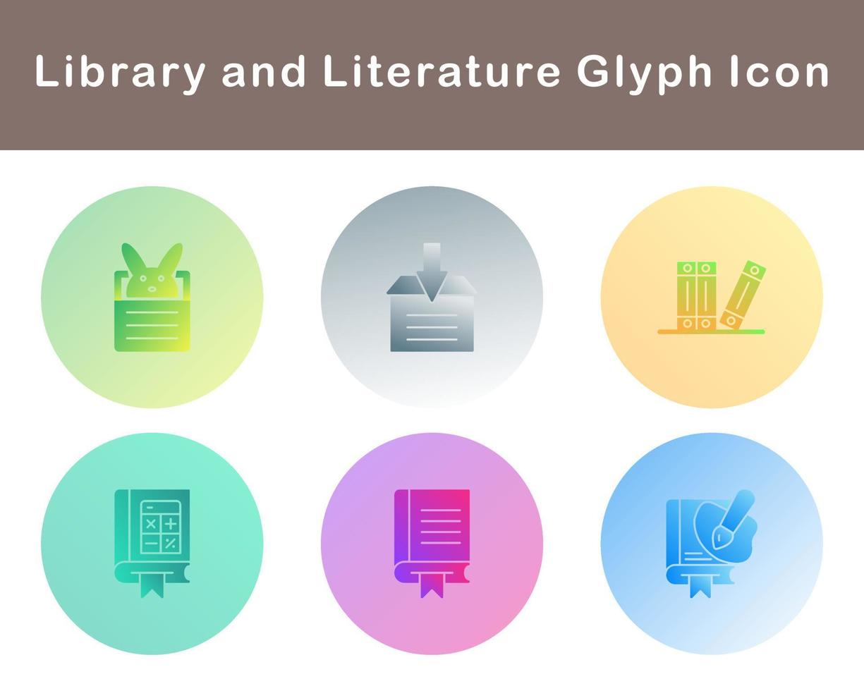 Library And Literature Vector Icon Set