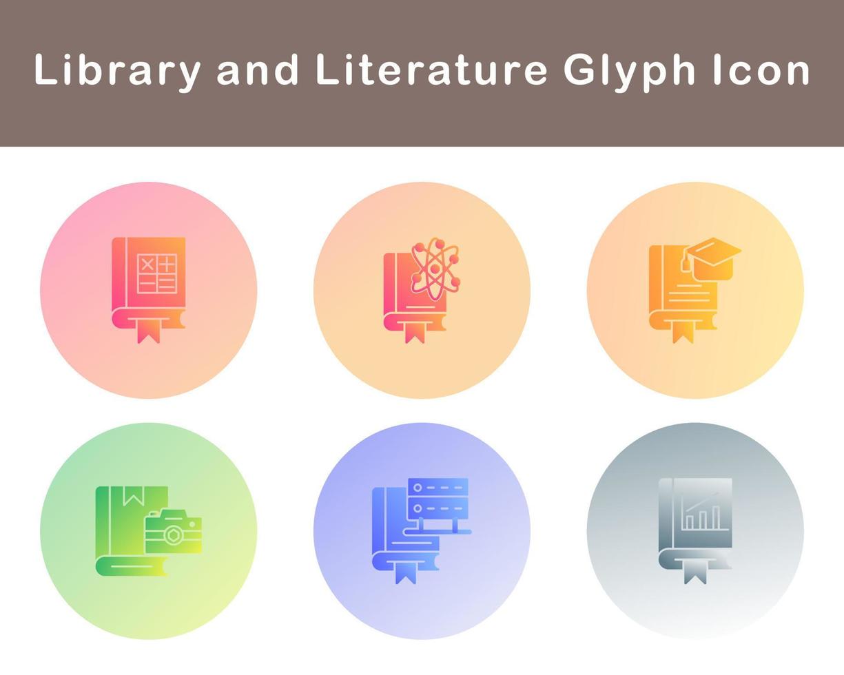 Library And Literature Vector Icon Set