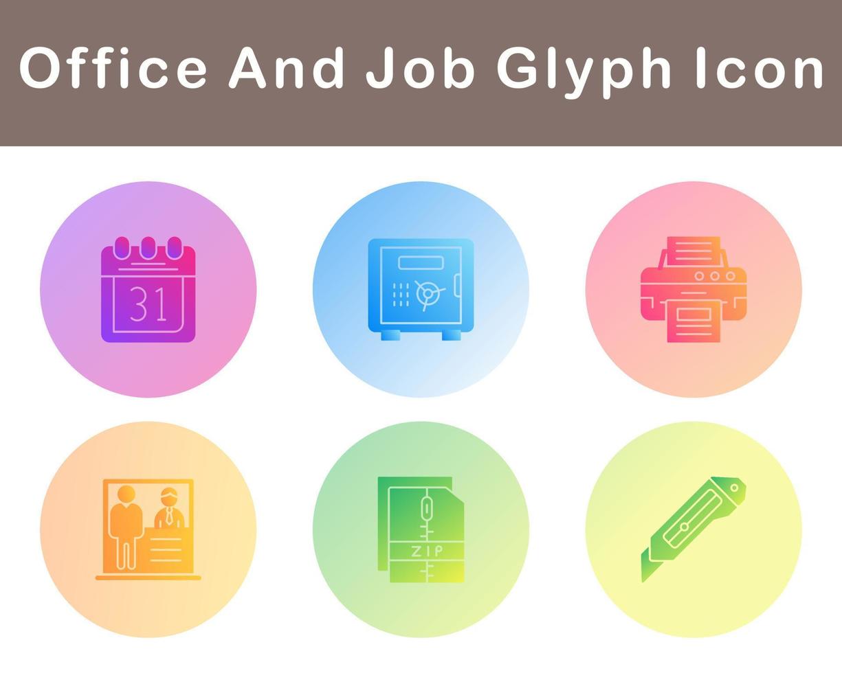 Work Office And Job Vector Icon Set