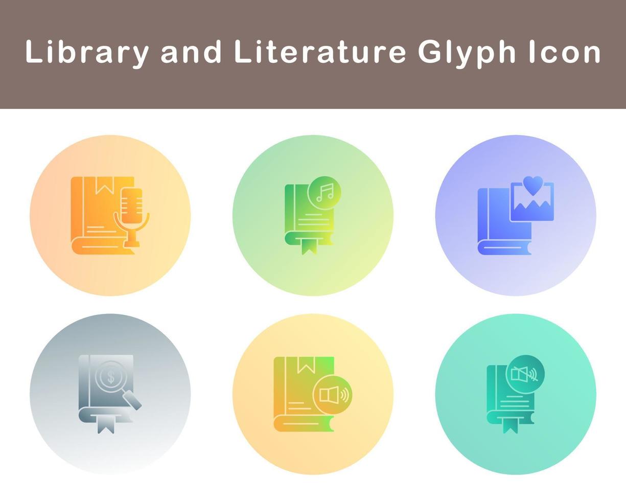 Library And Literature Vector Icon Set