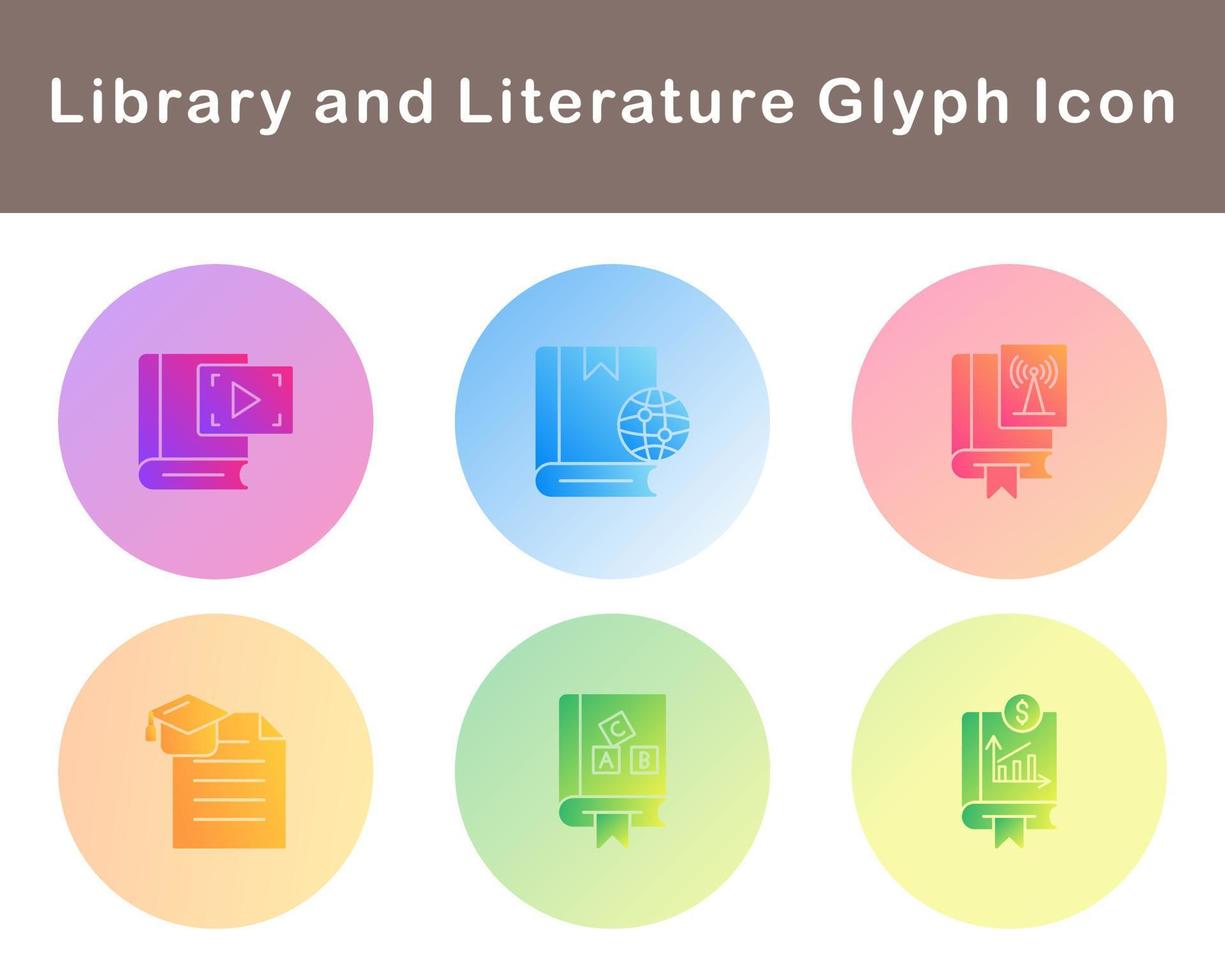 Library And Literature Vector Icon Set