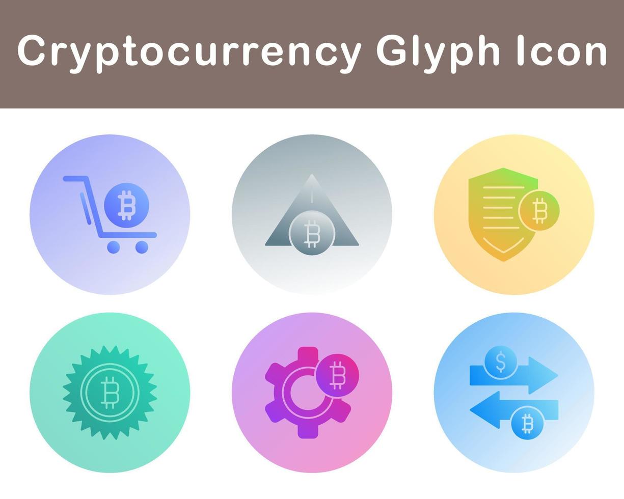 Bitcoin And Cryptocurrency Vector Icon Set