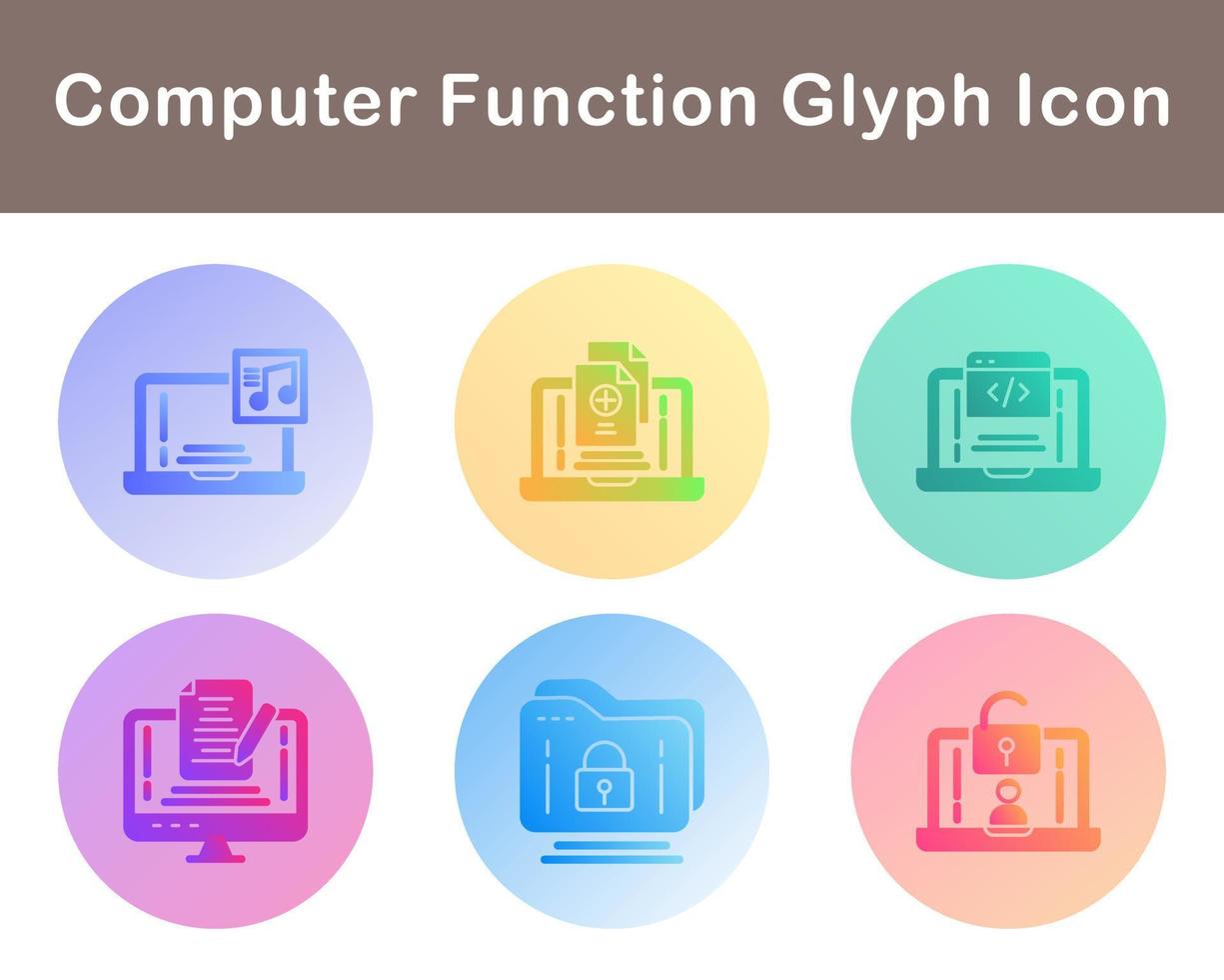 Computer Function Vector Icon Set