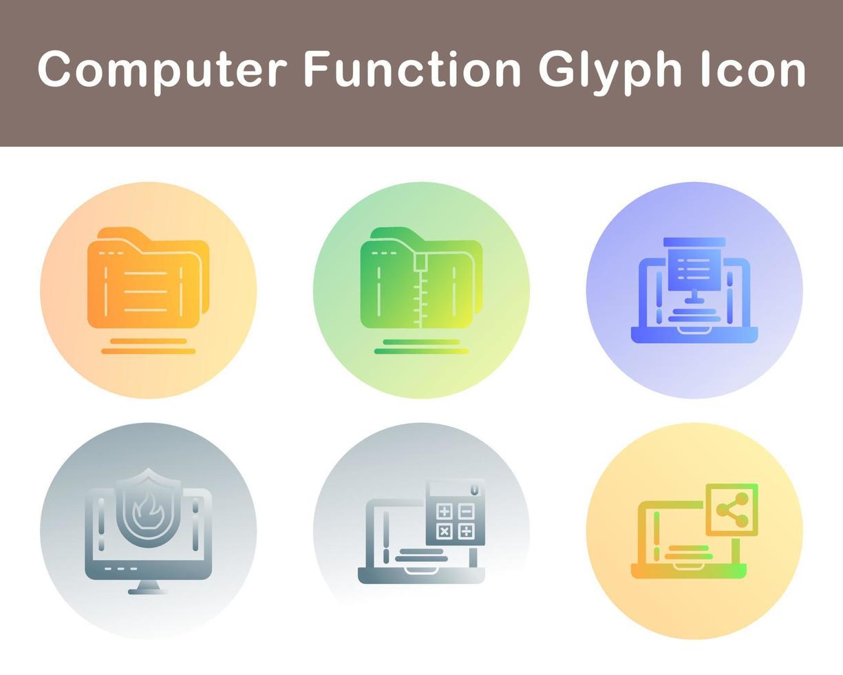 Computer Function Vector Icon Set