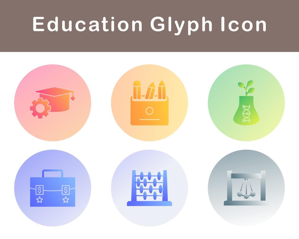 conjunto de iconos de vector de educación