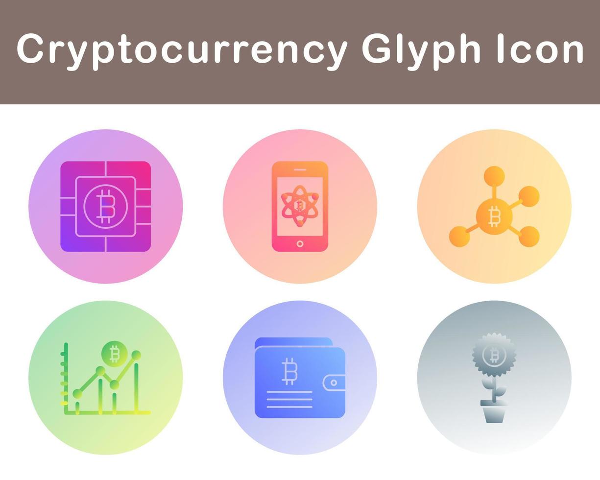 Bitcoin And Cryptocurrency Vector Icon Set