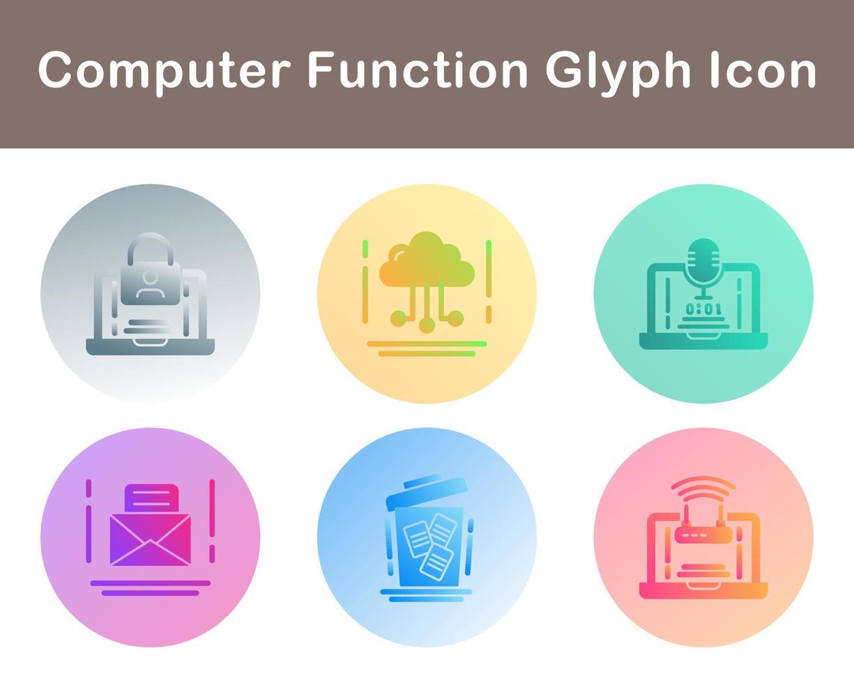 Computer Function Vector Icon Set