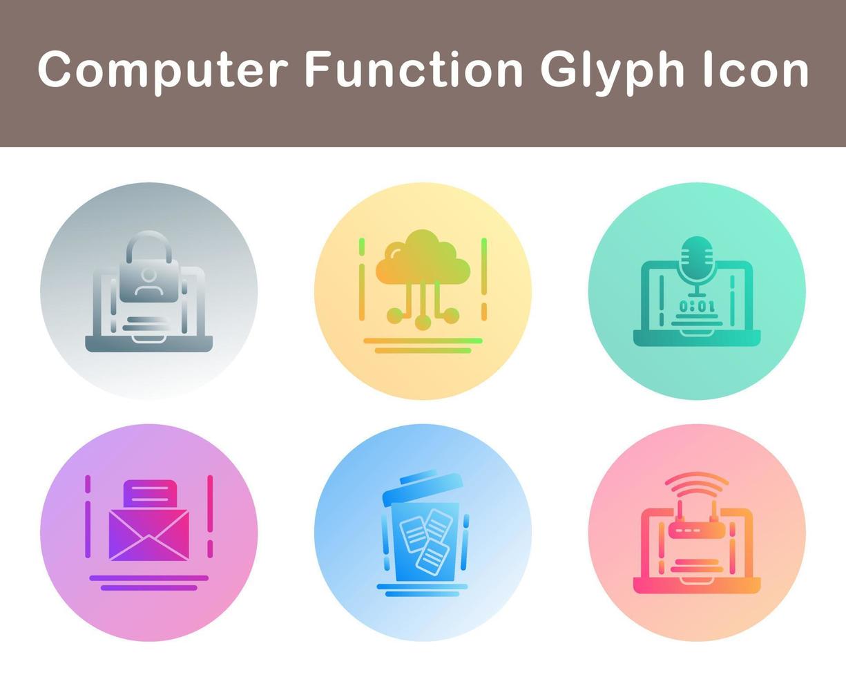 computadora función vector icono conjunto