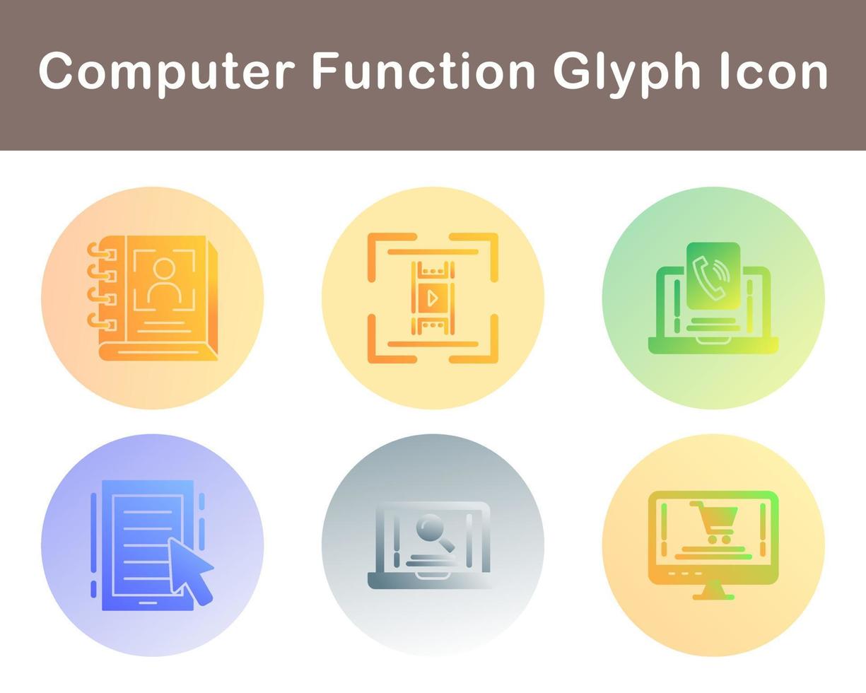 Computer Function Vector Icon Set