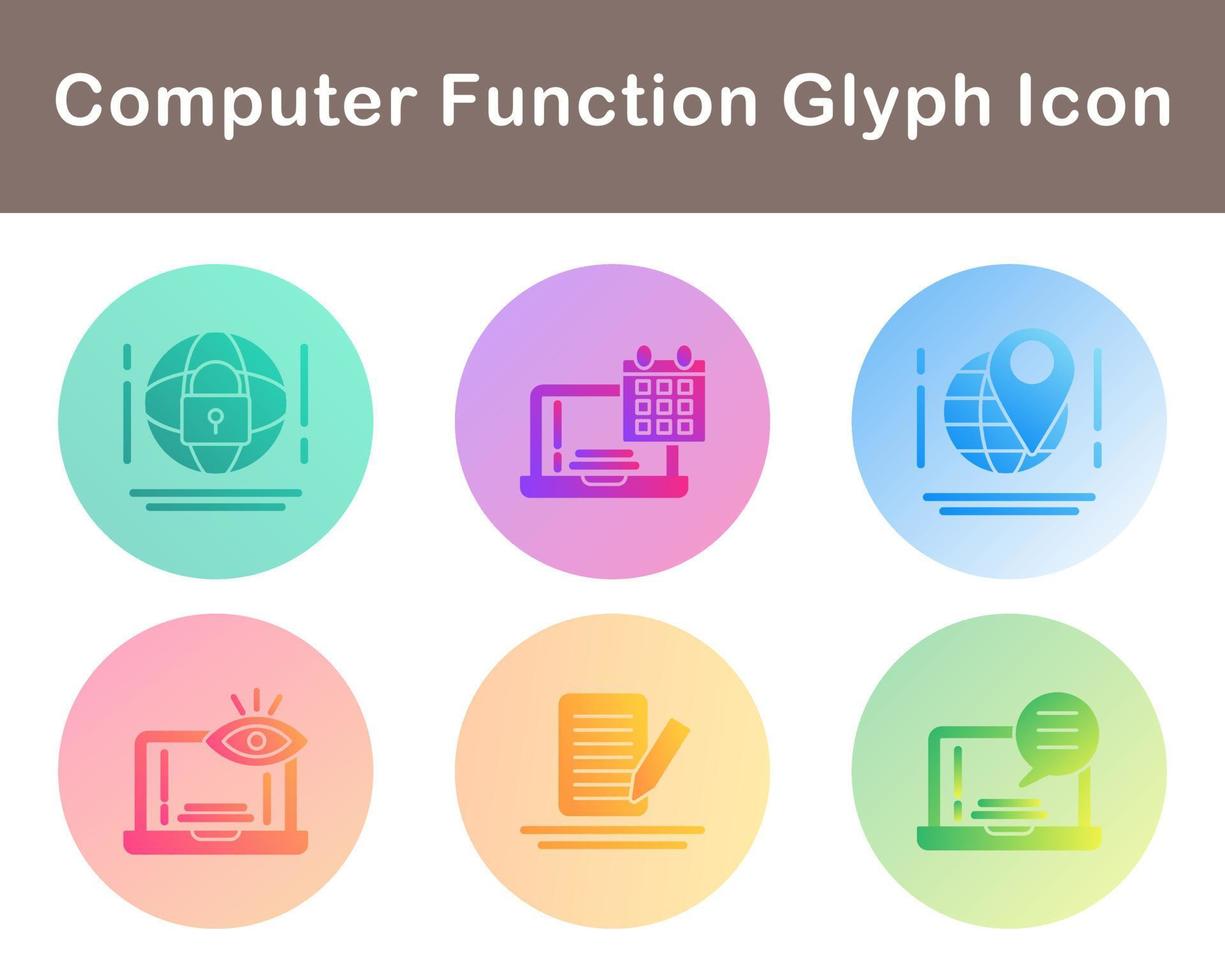 Computer Function Vector Icon Set