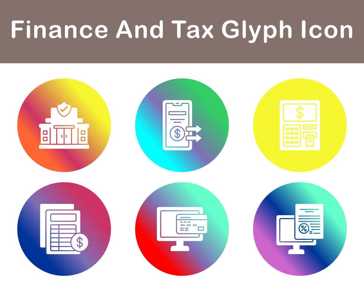 Finance And Tax Vector Icon Set