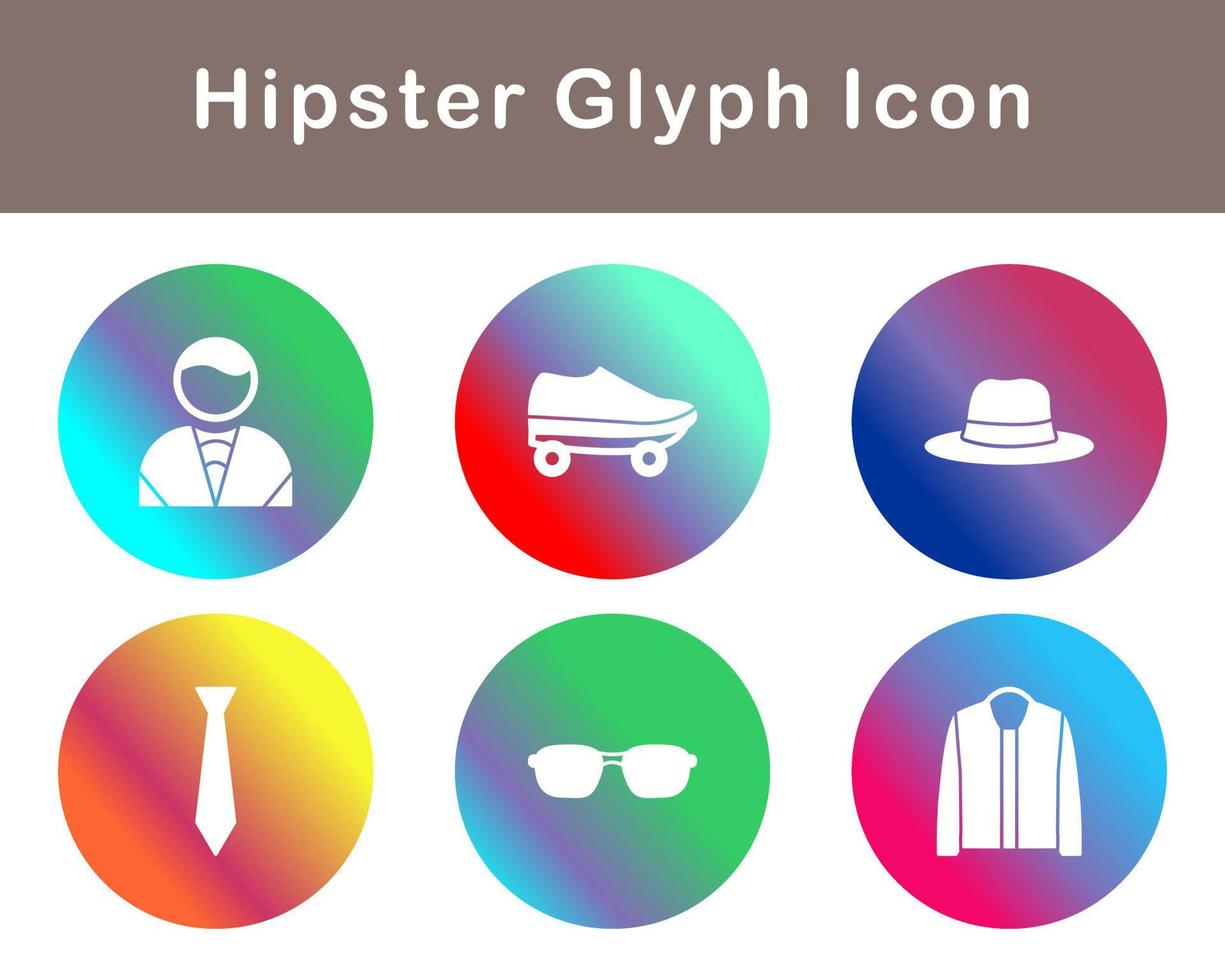 hipster vector icono conjunto