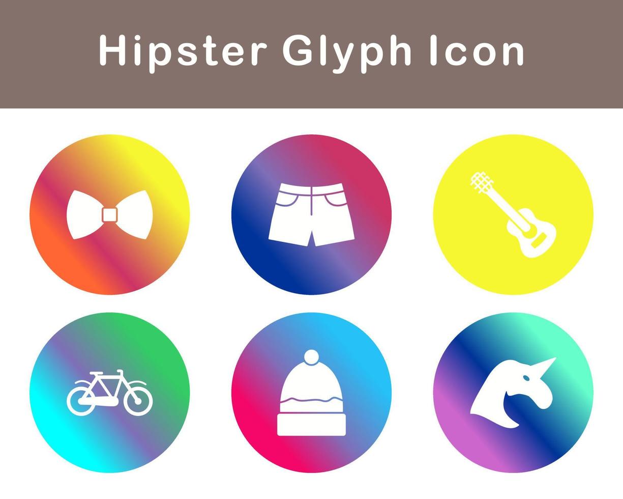 hipster vector icono conjunto