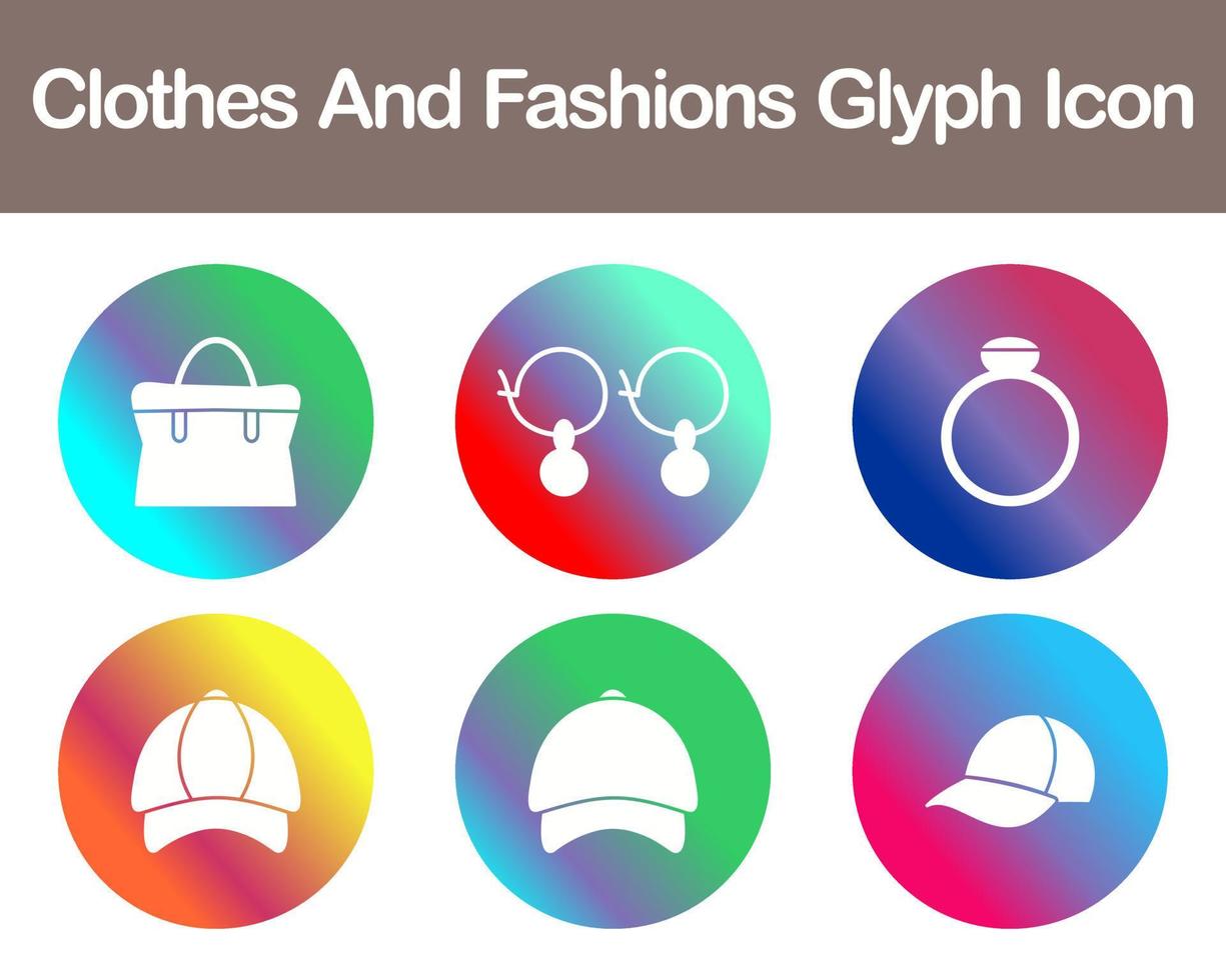 Clothes And Fashions Vector Icon Set