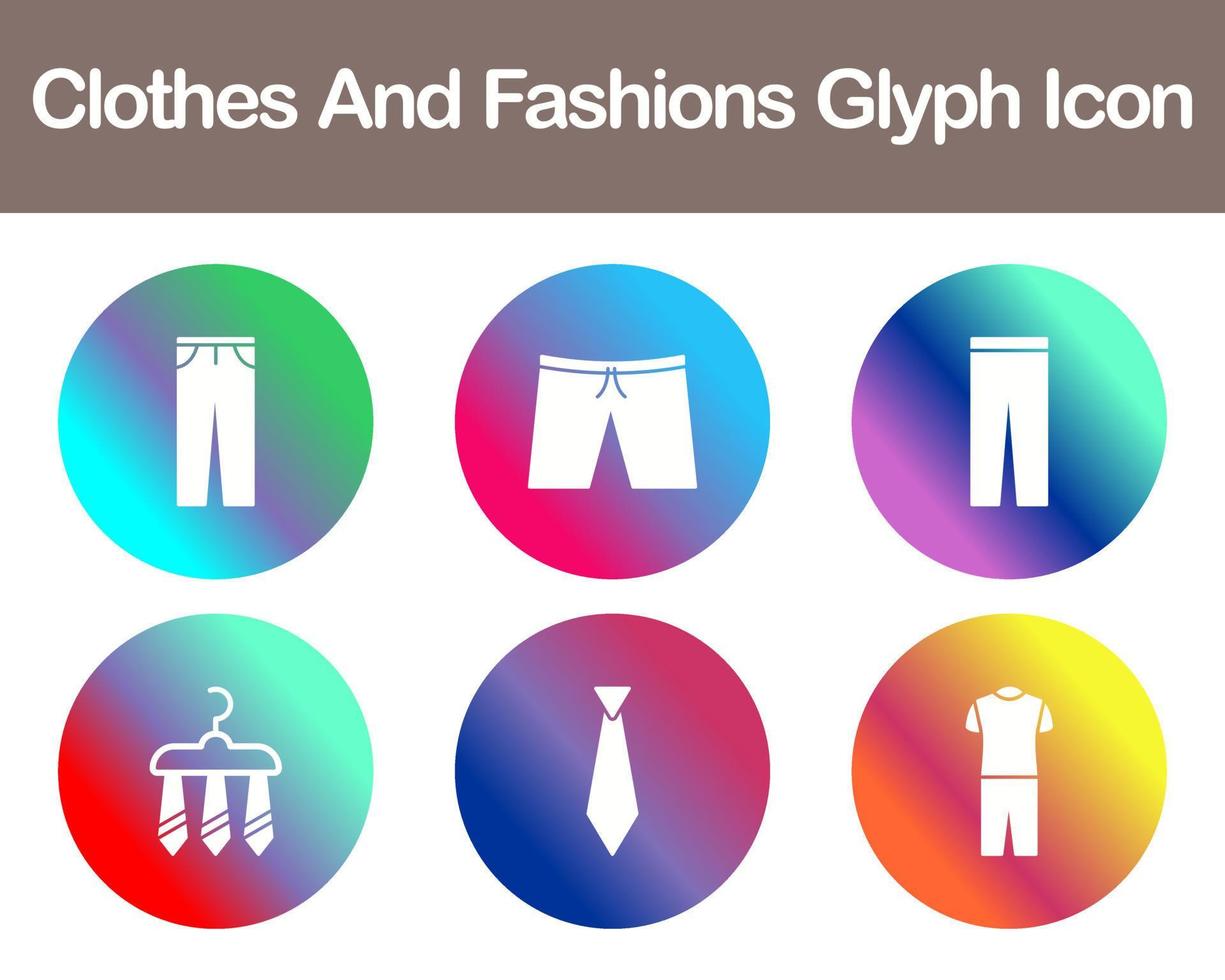 Clothes And Fashions Vector Icon Set