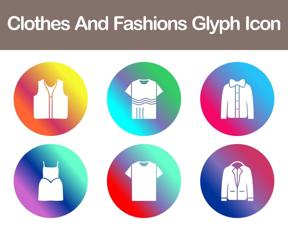 Clothes And Fashions Vector Icon Set