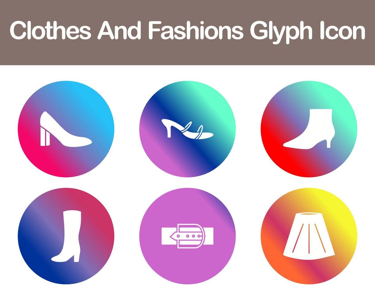Clothes And Fashions Vector Icon Set