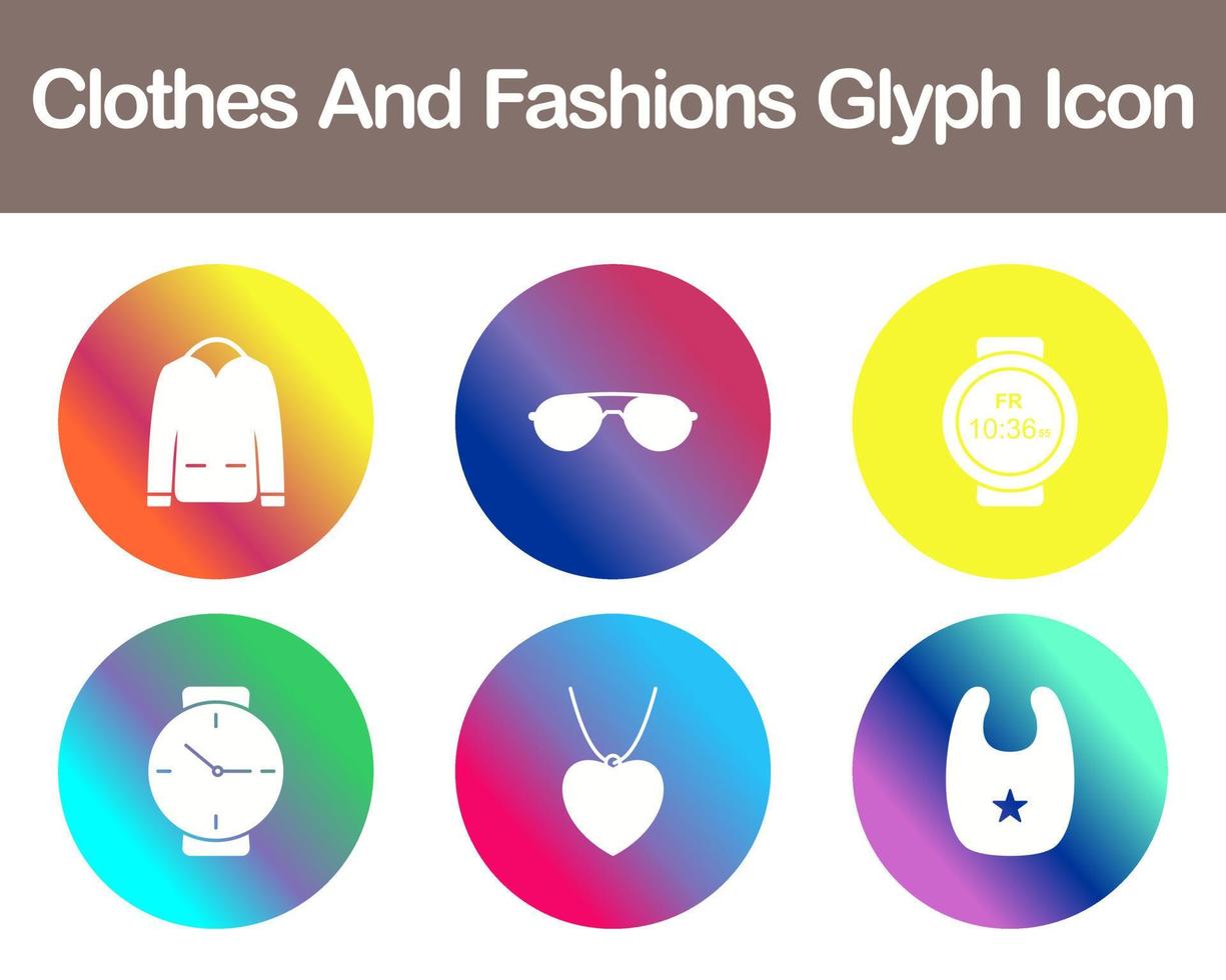 Clothes And Fashions Vector Icon Set