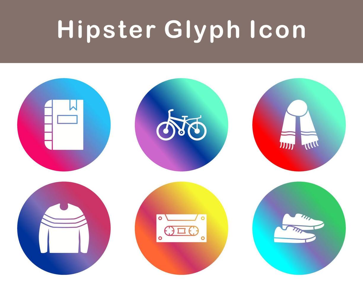 hipster vector icono conjunto