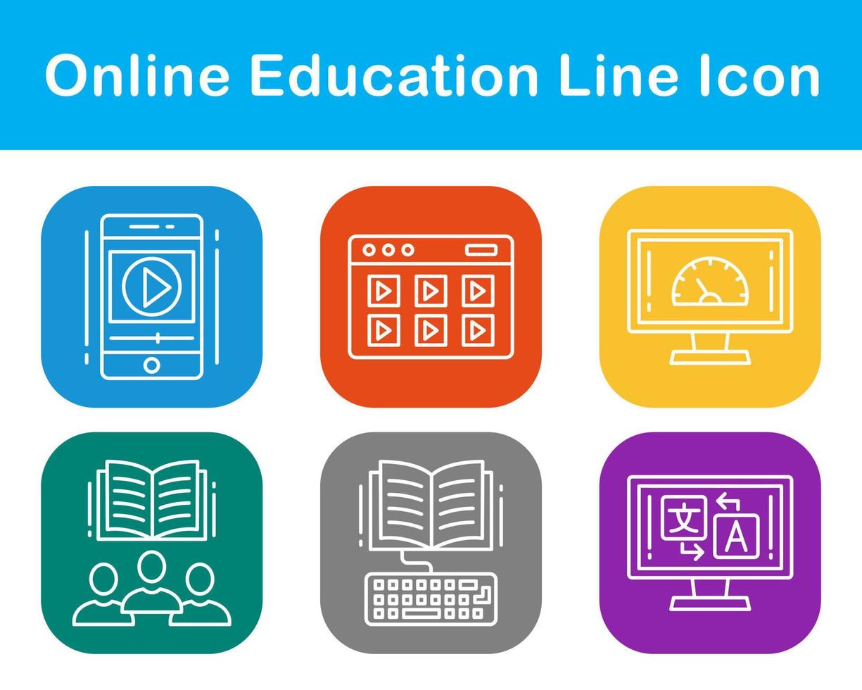 Online Education Vector Icon Set