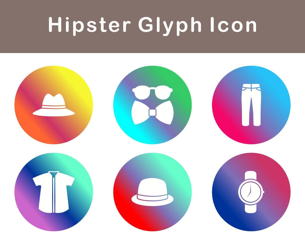 hipster vector icono conjunto