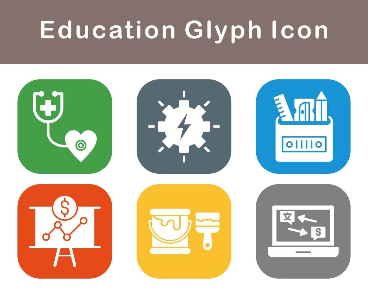 conjunto de iconos de vector de educación