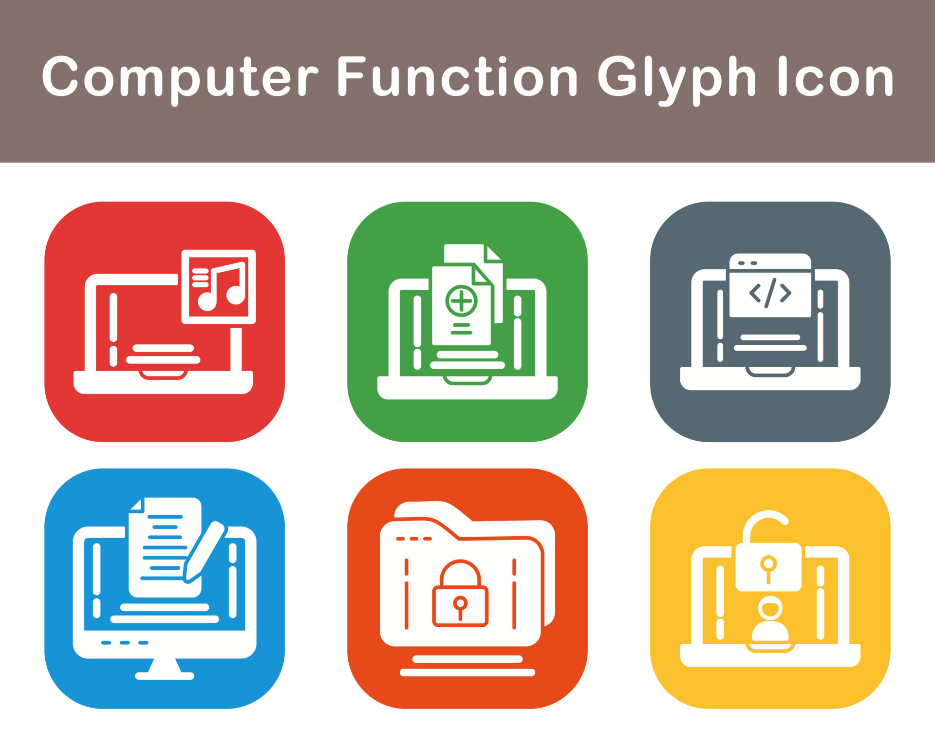 Computer Function Vector Icon Set 21122971 Vector Art at Vecteezy