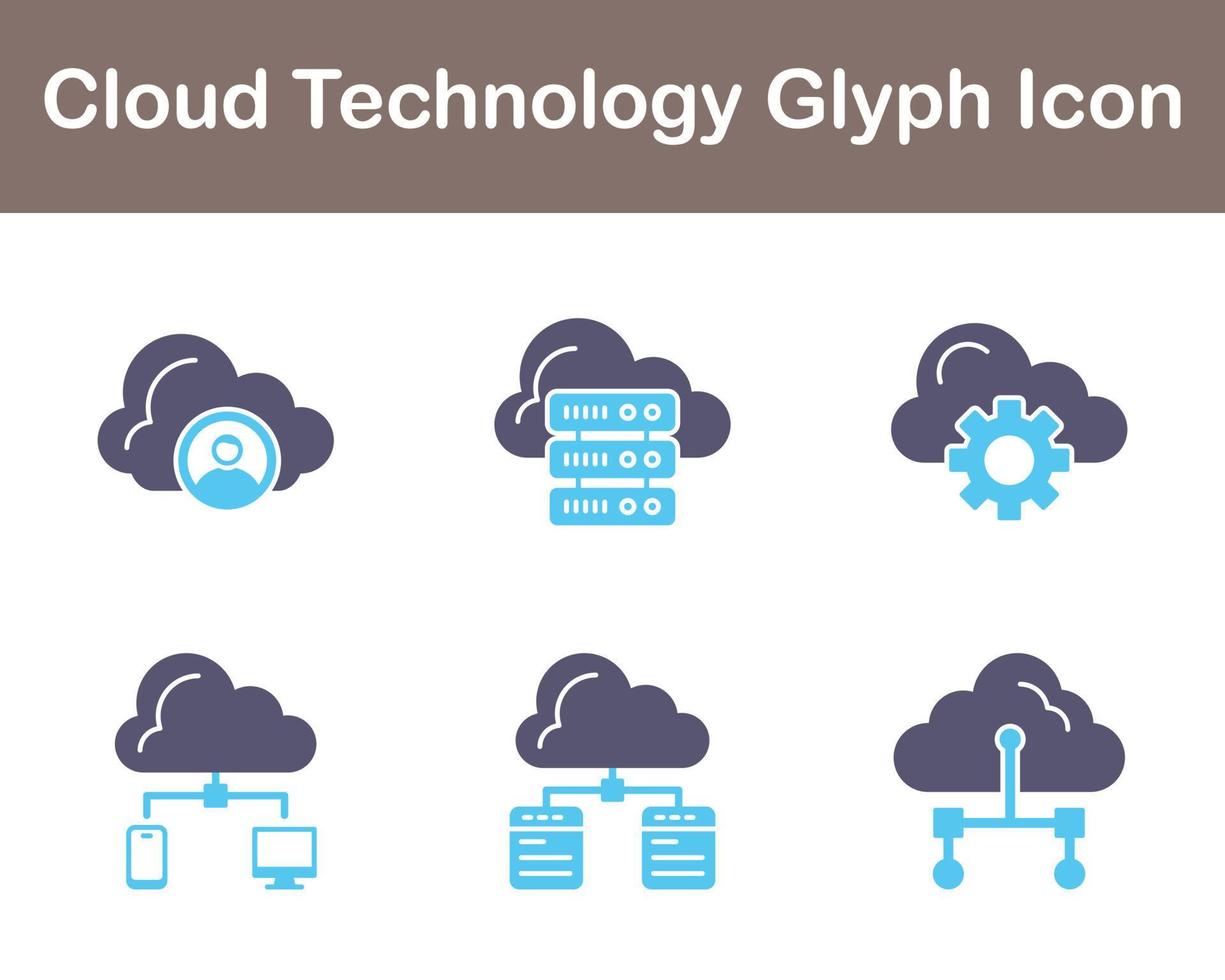 Cloud Technology Vector Icon Set