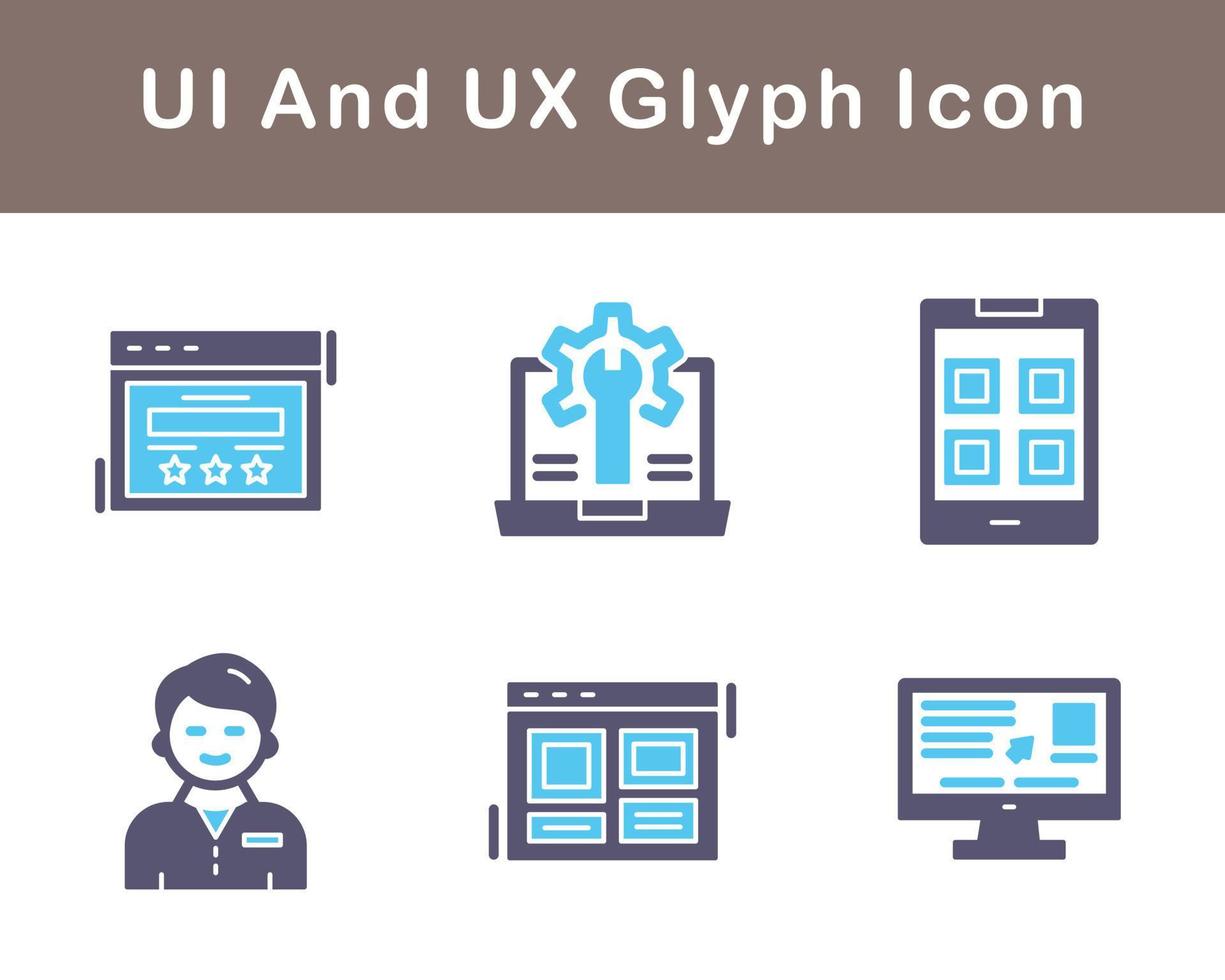 ui y ux vector icono conjunto