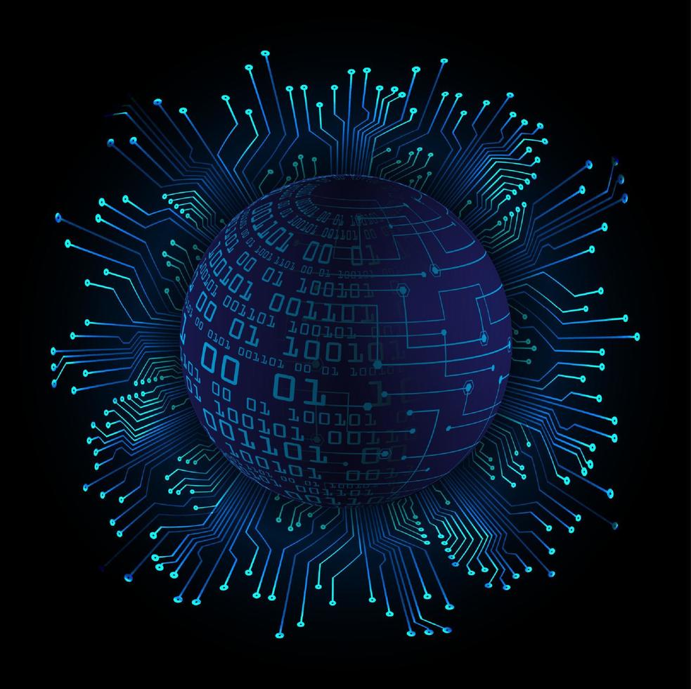 Modern Holographic Globe on Technology Background vector