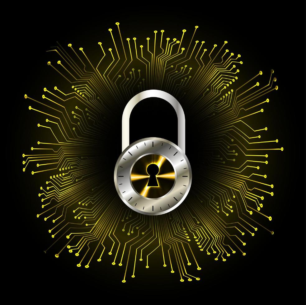 Modern Cybersecurity Technology Background with padlock vector