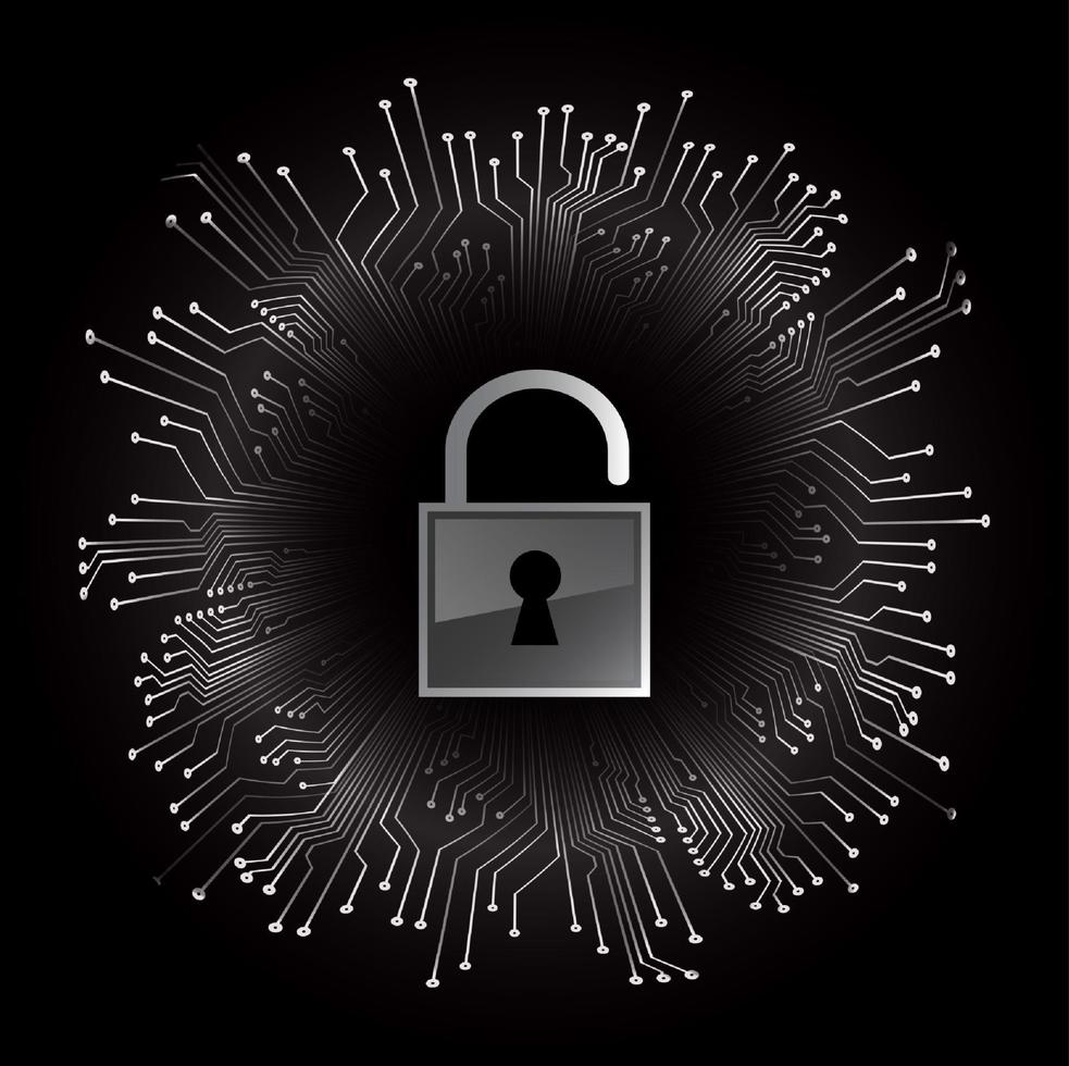 Modern Cybersecurity Technology Background with padlock vector