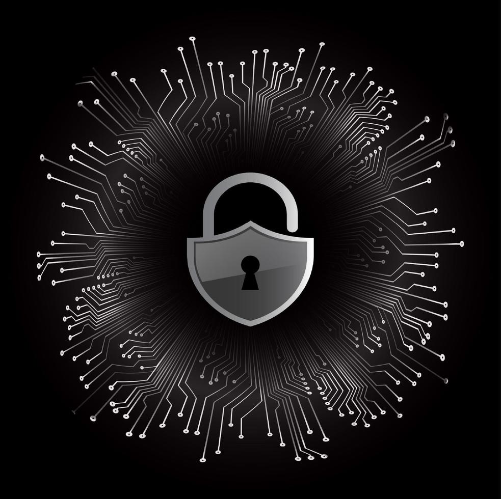 Modern Cybersecurity Technology Background with padlock vector