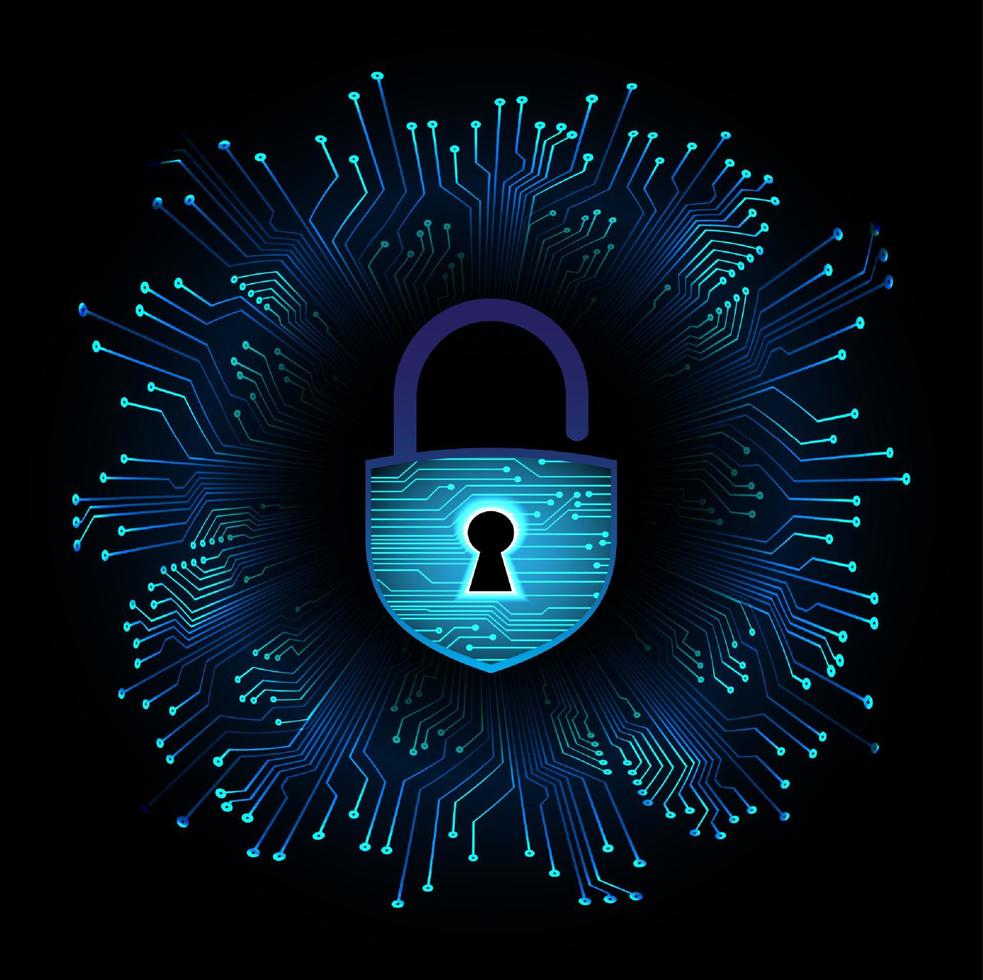 Modern Cybersecurity Technology Background with padlock vector