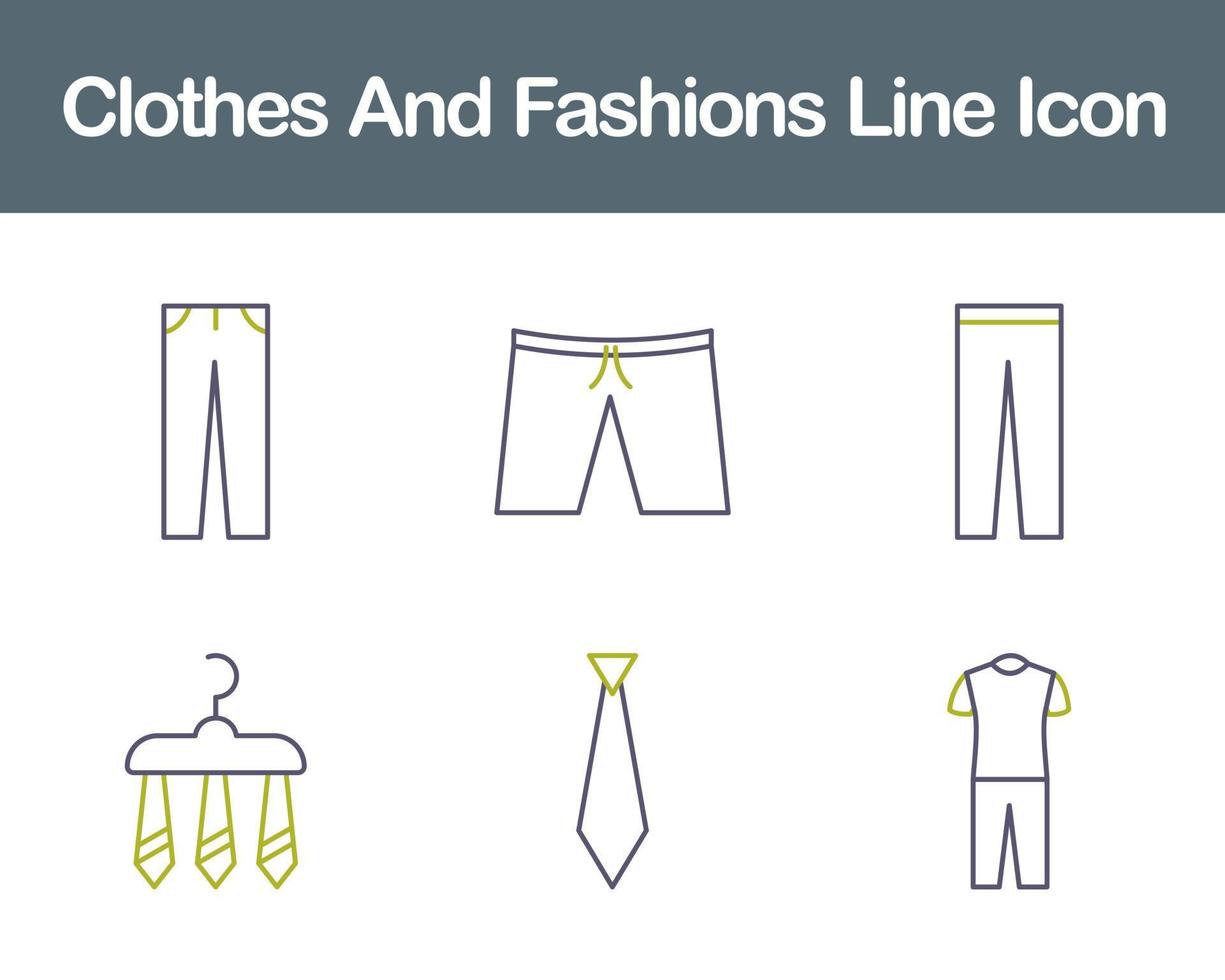 Clothes And Fashions Vector Icon Set