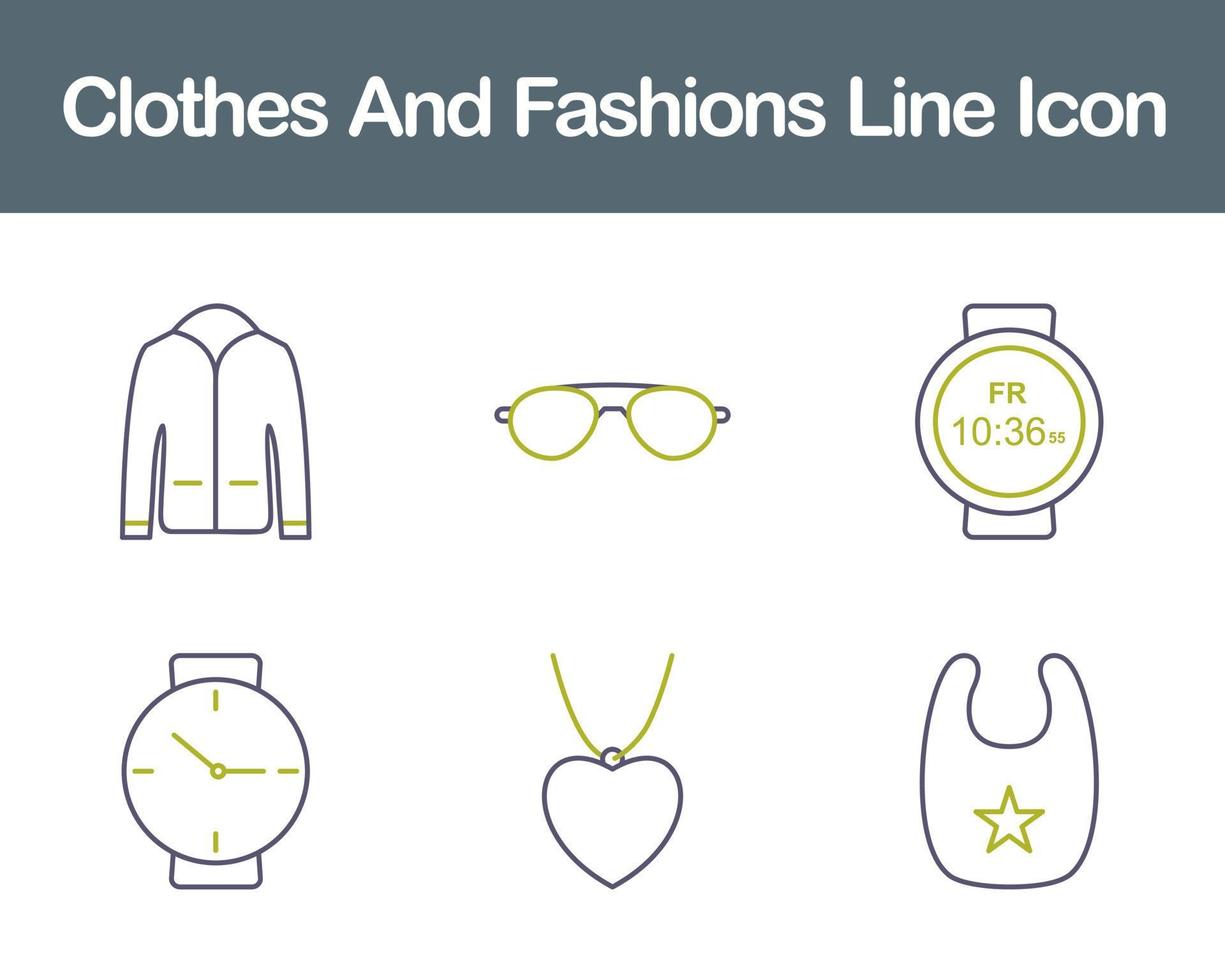 Clothes And Fashions Vector Icon Set