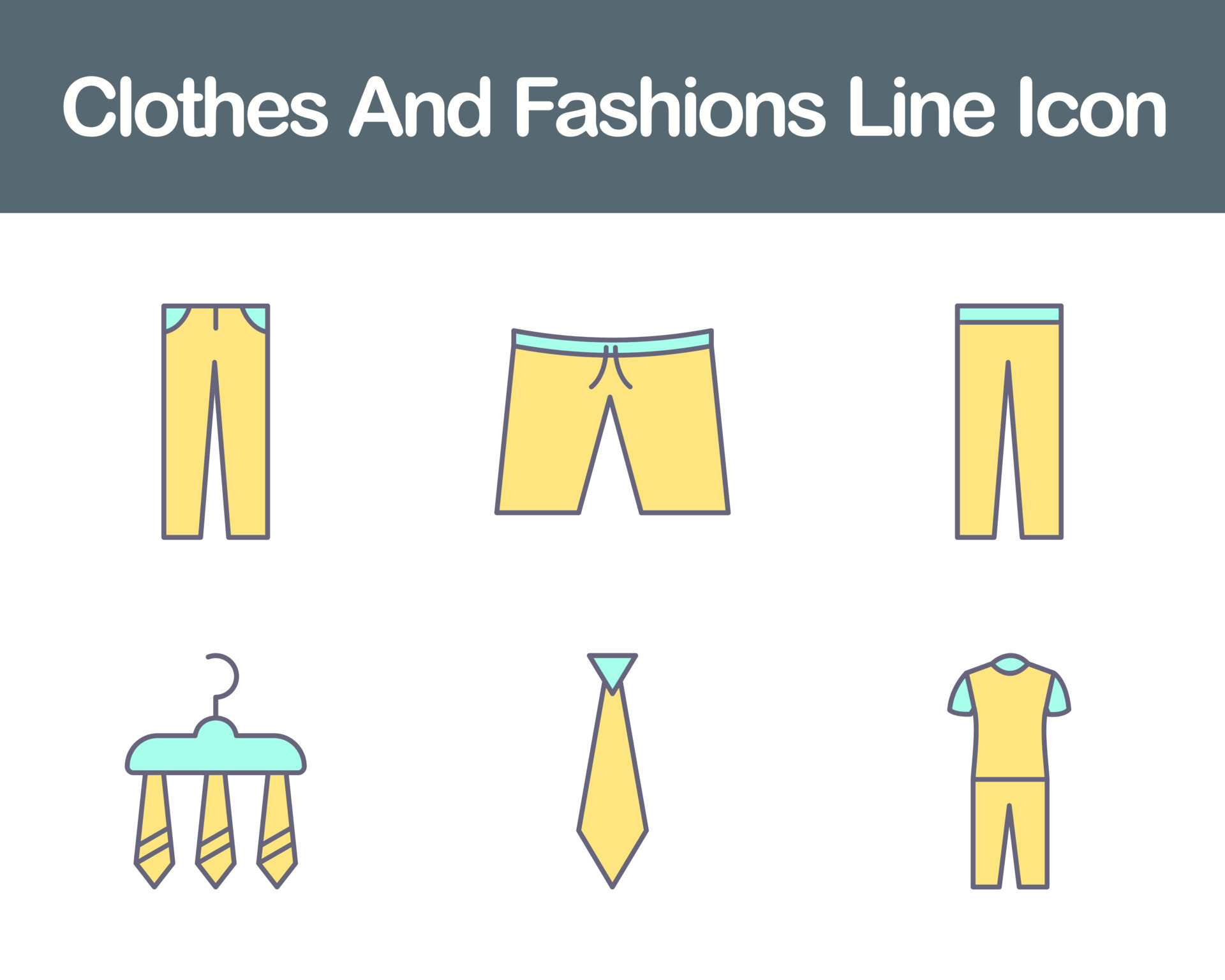 Clothes And Fashions Vector Icon Set 21123304 Vector Art at Vecteezy