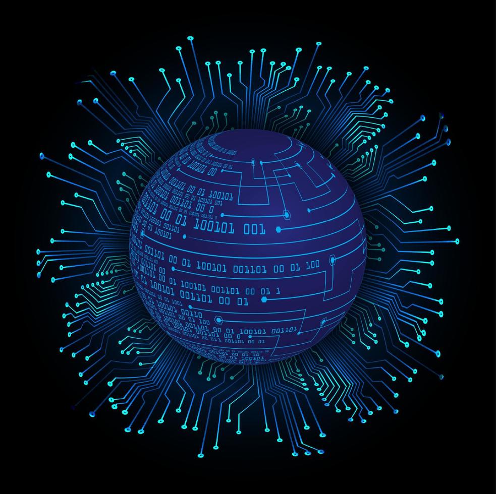 Modern Holographic Globe on Technology Background vector