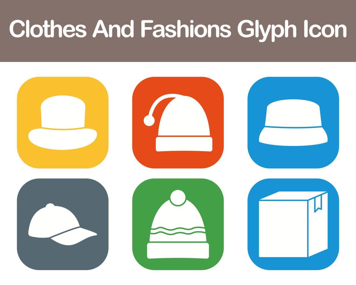 Clothes And Fashions Vector Icon Set