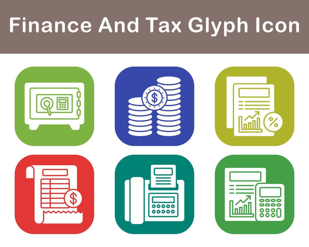 Finance And Tax Vector Icon Set