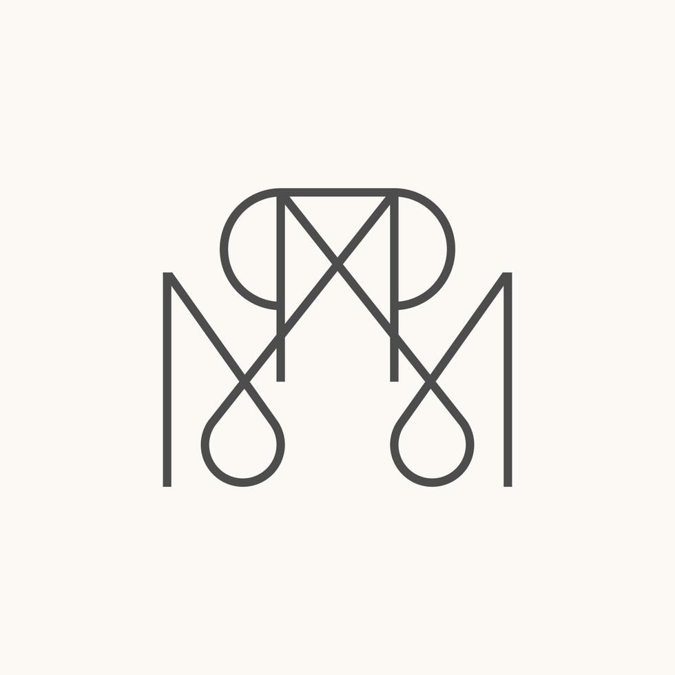 Simple and unique letter or word MM or MW MP line font like pattern motif ornament image graphic icon logo design abstract concept vector stock. Can be used as a symbol related to initial or monogram